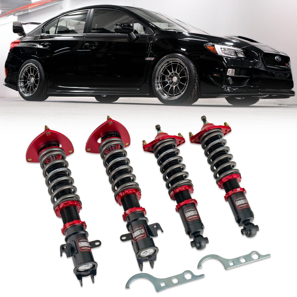 IAG Spec Street Series Coilovers by Fortune Auto 2015 - 2021 WRX / 2015 - 2021 STI - IAG - SUS - 1004 - Subimods.com
