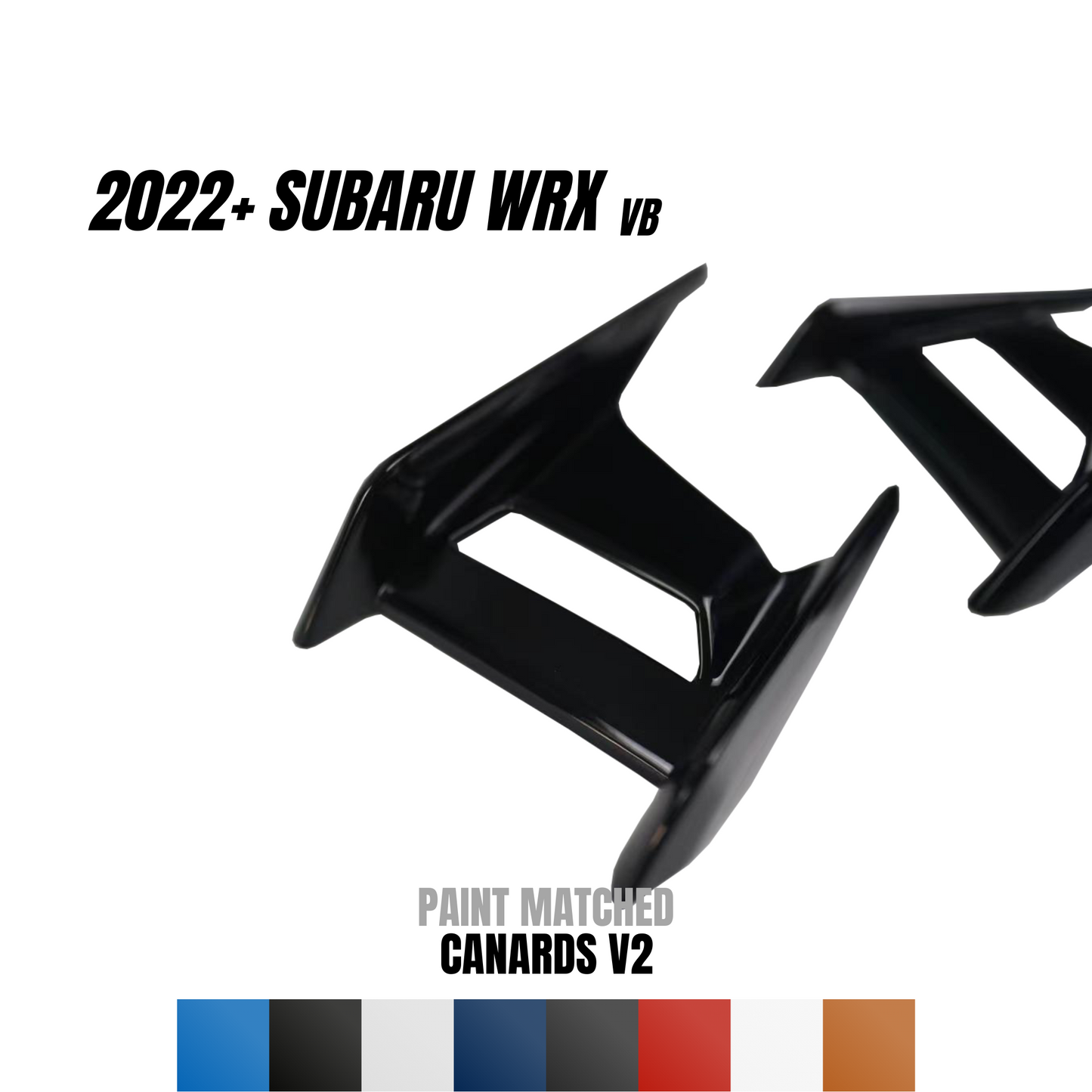 JDMuscle 22-25 WRX Canards V2 - Paint Matched / Gloss Black / ABS