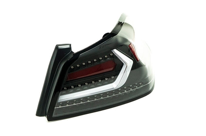 OLM Evolution Tail Lights (Clear Lens, Black Base, White Bar) - 2015-2021 WRX / STI