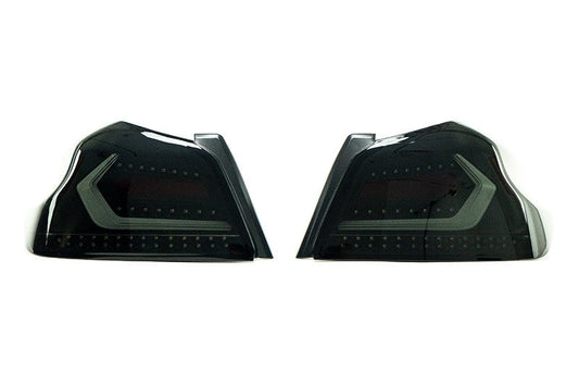 OLM Evolution Tail Lights (Smoked Lens, Black Base, White Bar) - 15+ WRX / STI