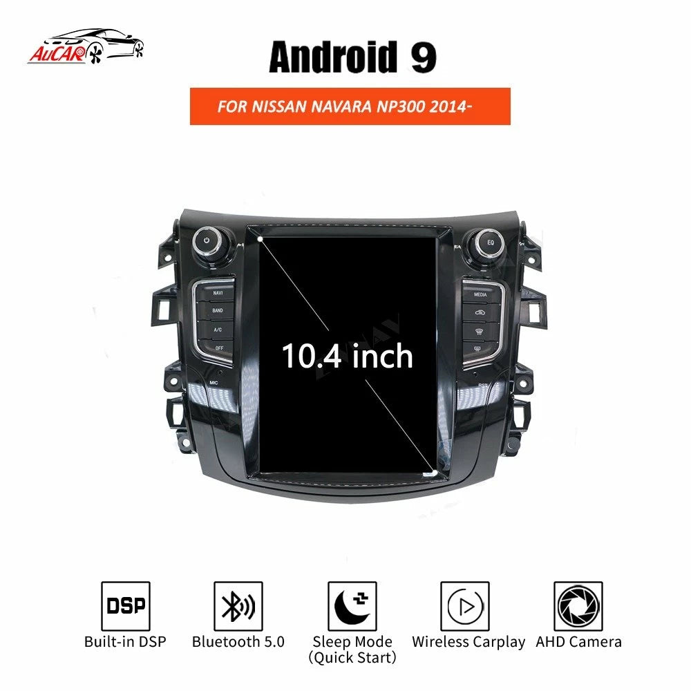 AuCAR Tesla style Android 11 Car GPS Navigation For Nissan NP300 Navara 2014+ multimedia tape radio recorder head unit PAD No DVD player