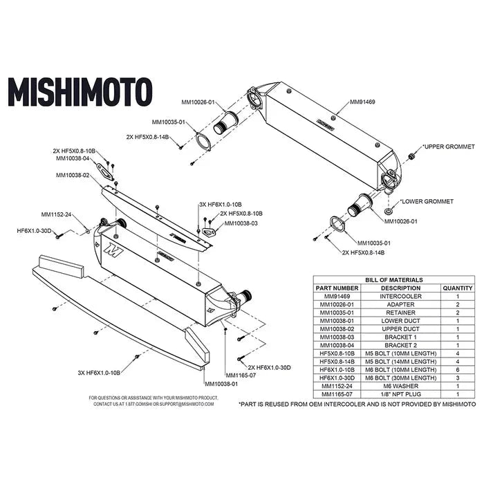 Mishimoto Performance Intercooler Silver 2023 - 2025 Toyota GR Corolla - MMINT - GRC - 23SL - Subimods.com