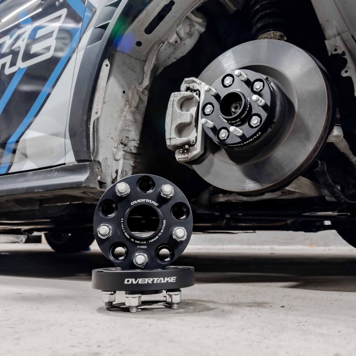 OVERTAKE Wheel Spacer Adapters - Pair - 20mm 5x100 to 5x114.3 - Subaru 2002-2014 WRX, 2004 STI, 2013-2026 BRZ/GR86, and more