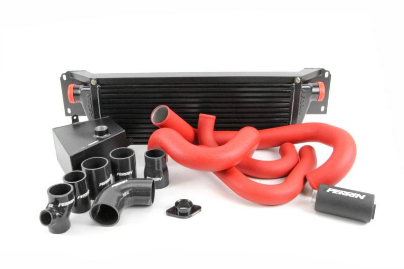 Perrin Front Mount Intercooler w/ Boost Tube Piping Kit 2015-2021 WRX - P-FMIC-15WRX-1SL-2BK/BK - Subimods.com