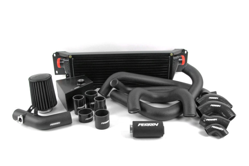 Perrin Front Mount Intercooler w/ Boost Tube Piping Kit 2015-2021 WRX - P-FMIC-15WRX-1SL-2BK/BK - Subimods.com