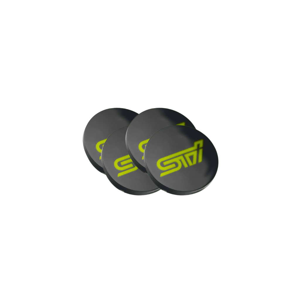 Racing Art [WRX/STI/BRZ] Factory Subaru Wheel Center Caps w/ WRX or STI Logo | Red, Blue, Neon Yellow, White