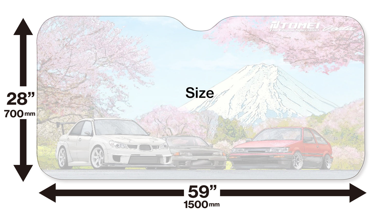 SUN SHADE 59*28 GDB/BNR32/AE86 CHERRY BLOSSOM Mt.FUJI