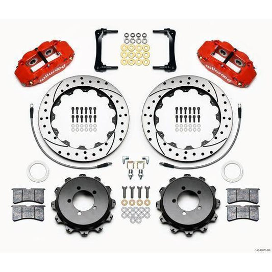Wilwood FNSL4R Rear Red Slotted & Drilled Big Brake Kit Scion FR-S 2013-2016 / Subaru BRZ 2013-2019-140-12871-DR-140-12871-DR-Big Brake Kits-Wilwood-JDMuscle