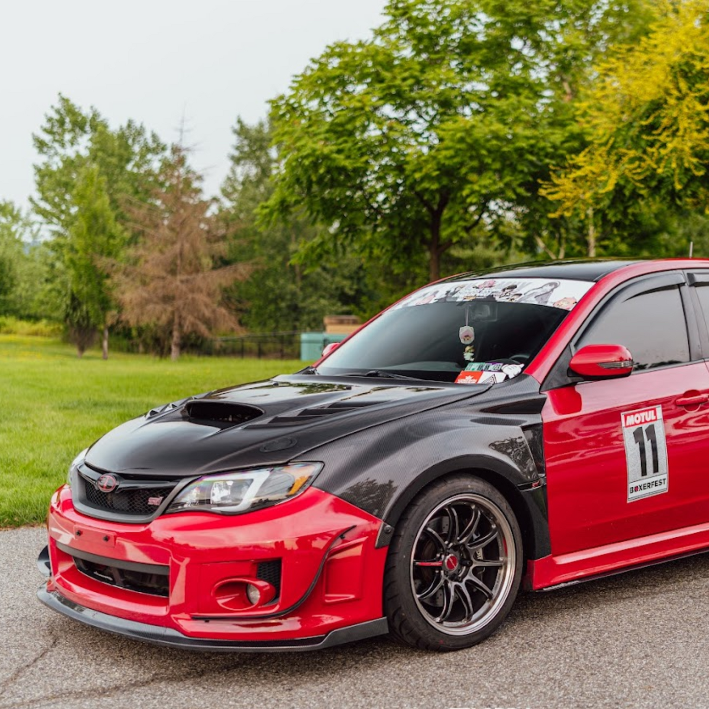 JDMuscle 08-14 WRX/STI Carbon Fiber Hood V4 w/ Heat Extract